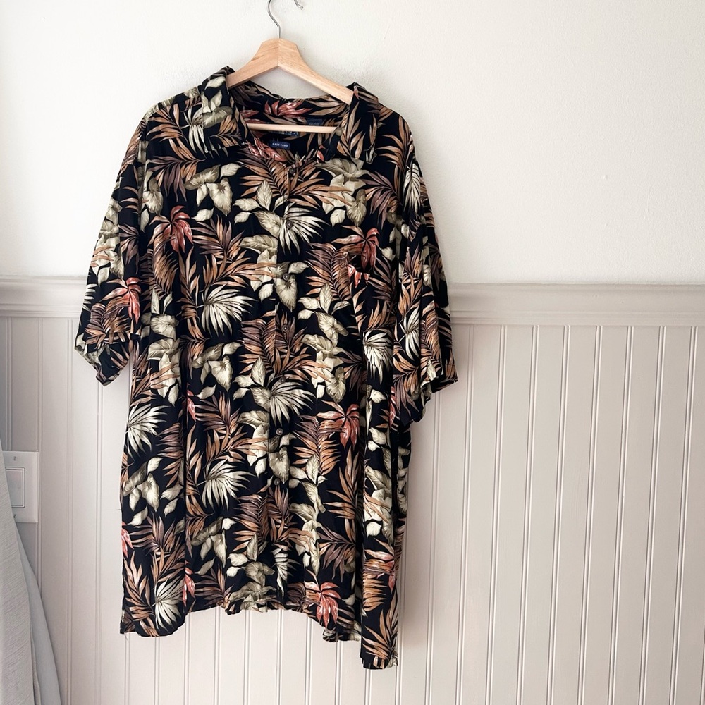 Vintage Hawaiian Tropical Print Men's 5XLT Campia Button Down Shirt